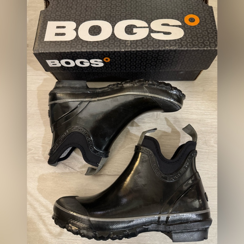 NWT! BOGS Harper Women’s Black Rubber Rain (all weather) Boots - 6 - Picture 5 of 10